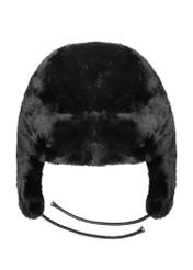 Women's black earflap hat CZADF-0042A-99(Z25) - front product view on white background.