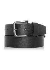 Black men's belt made of genuine leather PASMS-0260-99(Z24)-01