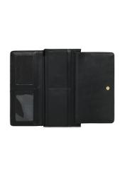 Large black women's wallet with logo POREC-0369-99(W24)-05