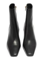 Black leather women's ankle boots BUTYD-1302-99(Z26), front product view on white background.