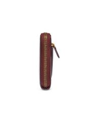 Burgundy leather women's wallet PORES-1022-4E(Z26), side product view on white background.