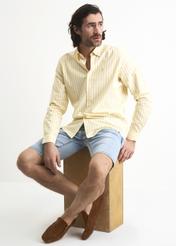 Men's yellow striped shirt KOSMT-0284-21(W23)-02