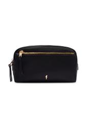 Black women's cosmetic bag TOREN-0347-99(W26), front product view on white background.