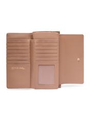 Large beige women's wallet with logo POREC-0343A-1B(Z26), product views inside on a light background.