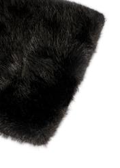 Black women's winter scarf SZADF-0035-99(Z25) - close-up detail, on white background.