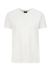 White basic T-shirt for men with logo TSHMT-0088-11(W24)-03