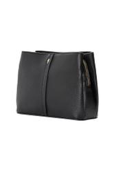 Black women's handbag made of imitation leather TOREC-1261-9I(Z26), diagonal product view on a white background.