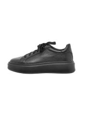Women's leather shoes in black color BUTYD-1284-9I(Z26), side view of the product on a white background.