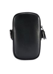 Black small leather men's bag TORMS-0409R-9I(W26), product view from the back on a white background.