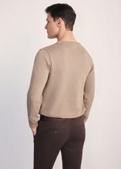 Camel cotton men's sweater SWEMT-0114A-24(Z25), product visible from the back on the model, half of the silhouette visible.