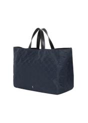 Navy blue women's shopper bag with monogram TOREN-0358-7E(Z26), angled product view on a white background.