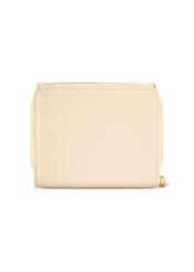 Small cream leather women's wallet PORES-0802R-0B(W26), back view of the product on a white background.