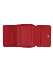 Red leather women's wallet with RFID protection PORES-0825RFID-4B(Z26), product view inside on white background.