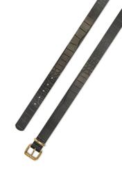 Black croco women's leather belt PASDS-0312A-97(Z25), view of the product buckle on a white background.