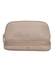 Beige women's cosmetic bag TOREC-1348-1B(Z26), front product view on white background.