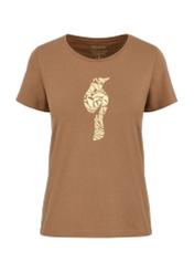 Women's camel colored t-shirt with oriole TSHDT-0124-24(W24)-03