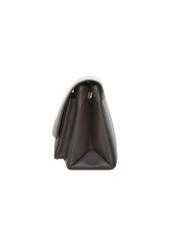 Black leather shoulder bag TORES-1317-99(Z26), side view of the product on a light background.