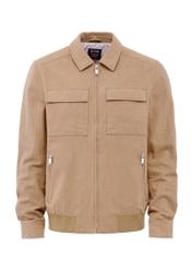 Dark beige men's transitional jacket KURMT-0367-82(W25), front product view on white background.