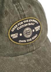 Khaki unisex baseball cap CZALT-0019-8D(W26) - close-up detail, on white background.