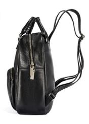 Women's black leather backpack TORES-1146-9I(Z26)- side view of the product on a white background.