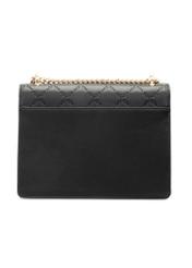 Black women's handbag with monogram TOREC-1155-99(W26), product view from the back on a white background.