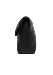 Women's leather handbag in black color TORES-1375-99(Z26), side view of the product on a white background.