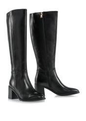 Black leather high heel boots BUTYD-1100-99(Z24)-02