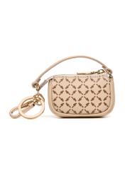 Leather bag-shaped keychain BRELOK-0213-12(Z25), product view from the back on a white background.
