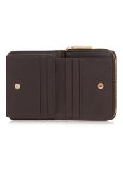 Small brown women's croco wallet POREC-0352A-90(Z25), product view inside on white background.
