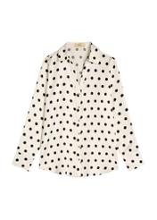 Cream polka dot women's shirt KOSDT-0155-0P(W26), front product view on white background.