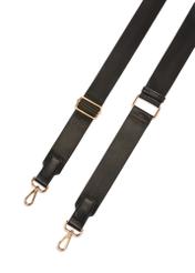 Large black women's bag TOREN-0345-99(W26) - striped view, on a white background.