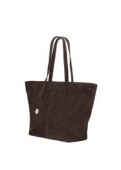 Brown women's shopper bag TORES-1407-1I(Z26) - diagonal product view, on a white background.