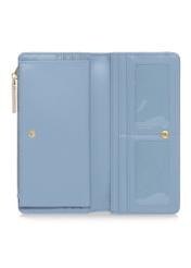 Large blue ladies wallet with embossing POREC-0320-61(W23)-05