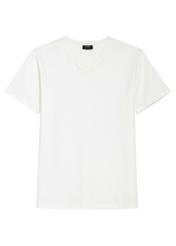 Men's white cotton T-shirt TSHMT-0088-0B(W26) - front product view, on white background.