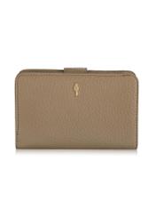 Women's beige leather wallet PORES-0896-80(W24)-01