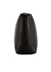 Black leather women's cosmetic bag TORES-1229-99(W26), side view of the product on a white background.