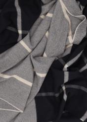 Grey women's plaid scarf SZADT-0100-9J(Z26), close-up of the material on a white background.