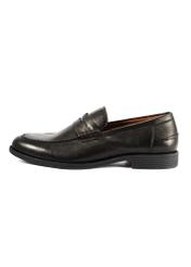 Men's black leather moccasins BUTYM-0506-99(Z25), side view of the product on a white background.-02