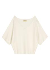 White women's blouse BLUDT-0201-0B(W26), product view from the front on a white background.