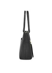 Women's leather handbag with laptop compartment TORES-1314-99(Z26), product view from the side on a white background.