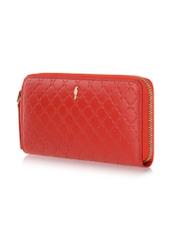 Large red wallet with embossed logo PORES-0841-42(W23)-03