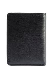 Black men's leather wallet PORMS-0635A-99(Z25), product view from the back on a white background.