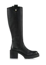 Black leather women's high-heeled boots BUTYD-1096-99(Z24)-01