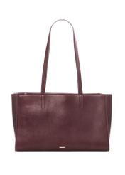 Burgundy leather women's laptop bag TORES-1343-4D(Z26), product view from the front on a white background.