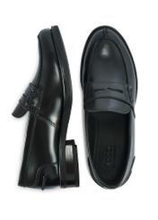 Women's black leather moccasins BUTYD-1097-99(Z25), product view from the top and side on a white background.