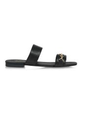 Black women's flip-flops with double strap BUTYD-1071-99(W24)-01