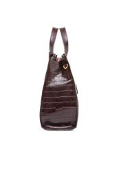 Burgundy large croco leather handbag TORES-1132E-49(Z25)