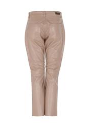 Women's beige leather pants SPODS-0026-1187(W22)-05