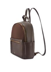 Brown women's backpack TOREC-1125-1I(W26), diagonal product view on white background.