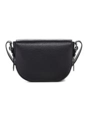 Black leather women's shoulder bag TORES-1218-9I(W26), product view from the back on a white background.